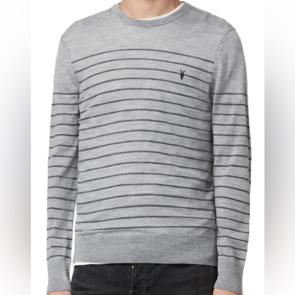 NWT ALLSAINTS MODE MERINO STRIPE C
OG GREY MOULINE 100% merino wool XL new/ tag - Picture 1 of 11